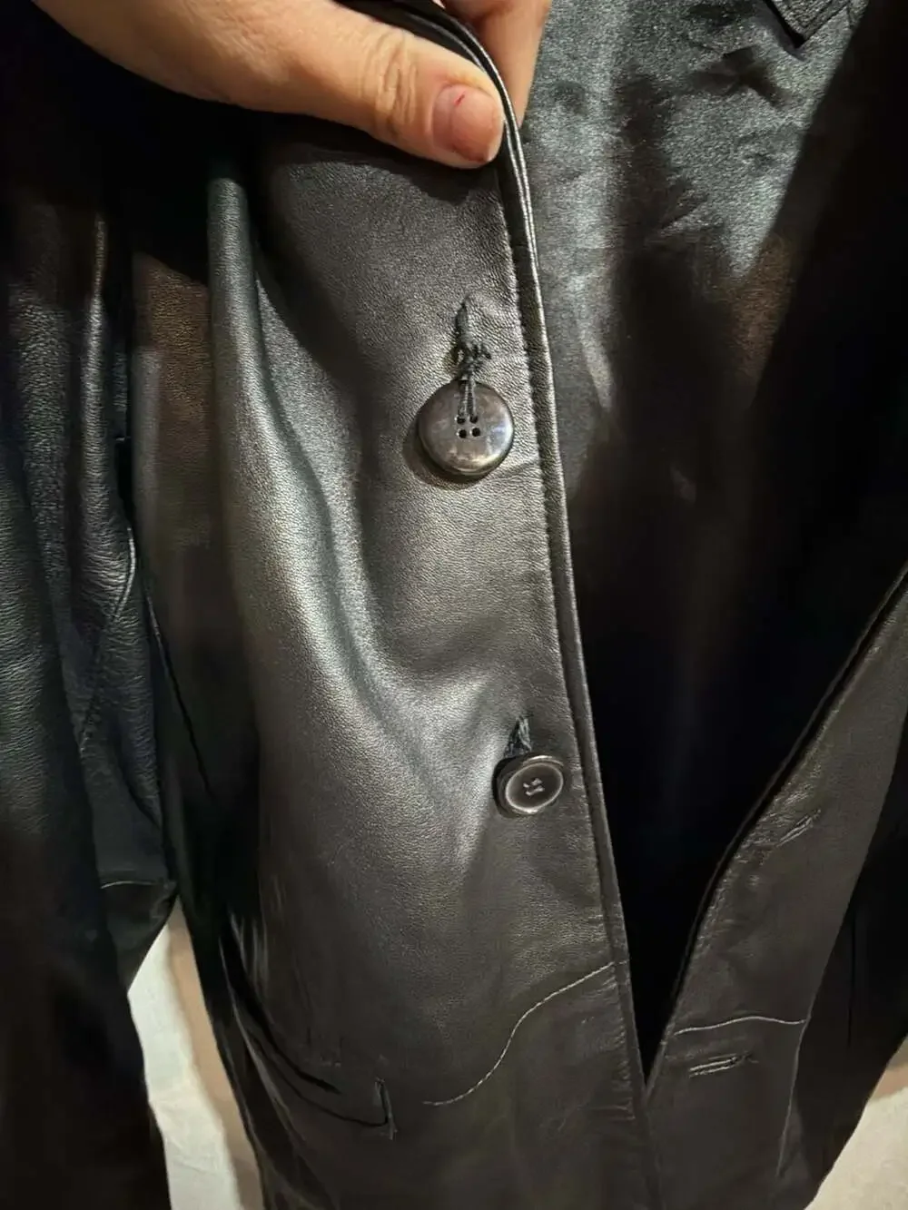 J. Ferrar Men's Black Genuine Lambskin Leather Jacket Blazer Coat Medium